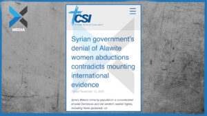 تقرير CSI: إنكار الحكومة لاختطاف النساء العلويات يتناقض مع أدلة دولية متزايدة